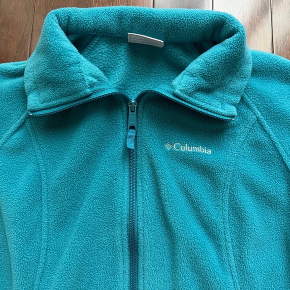Columbia Benton Springs Fleece Teal Jacket Womens Size S Full Zip Outdoor Hiking - Picture 3 of 8